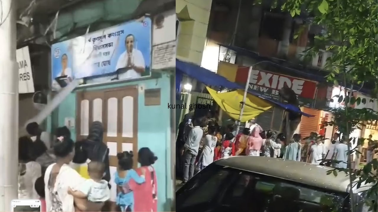 कोलकाता में टीएमसी नेता कुणाल घोष के आवास और दफ्तर पर हमला, ममता बनर्जी के पोस्टर फाड़े