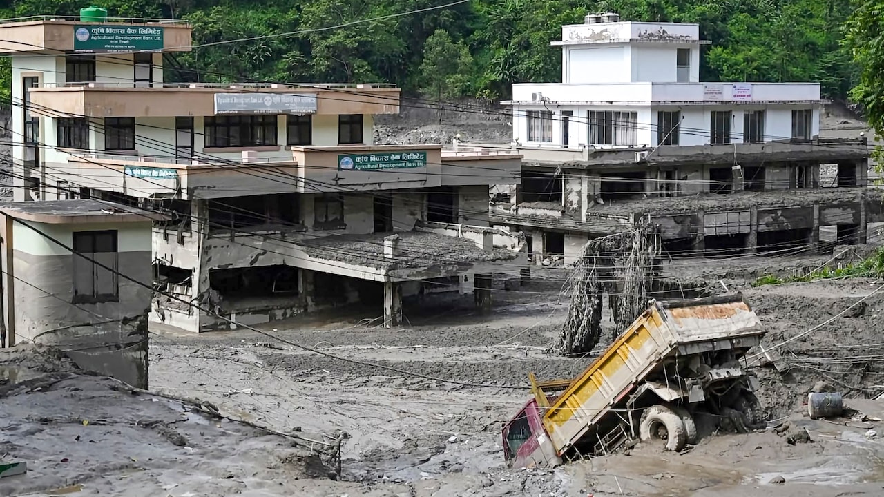 An view of flood affected Benighat area, in Dhading district, Nepal.