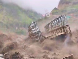 On Camera, Uttarakhand Bridge Swept Away In Seconds Due To Strong Currents