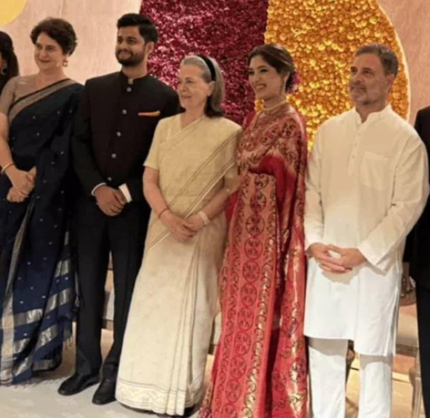 The Gandhi family meets the newlyweds The Gandhi family meets the newlyweds
