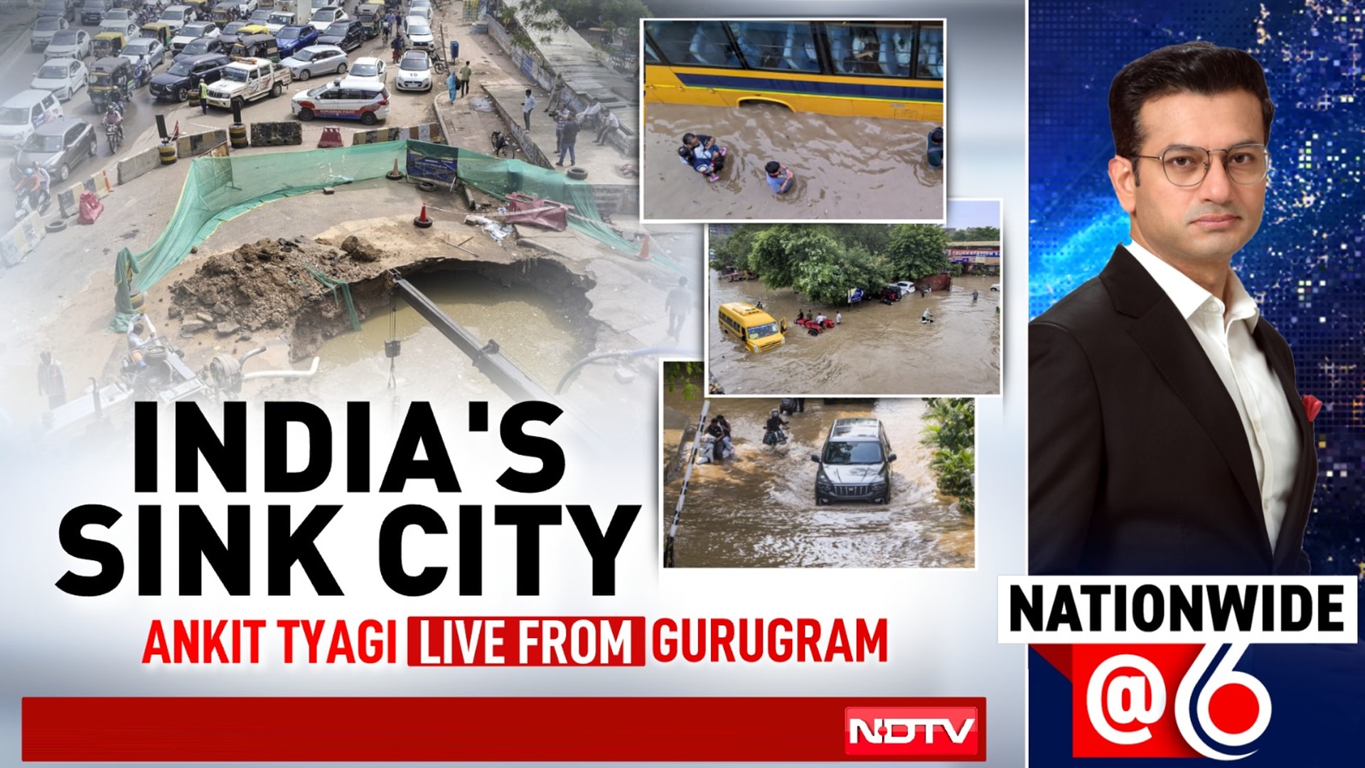Gurugram's Sinking Infrastructure: Sinkhole Exposes City's Flooding Crisis