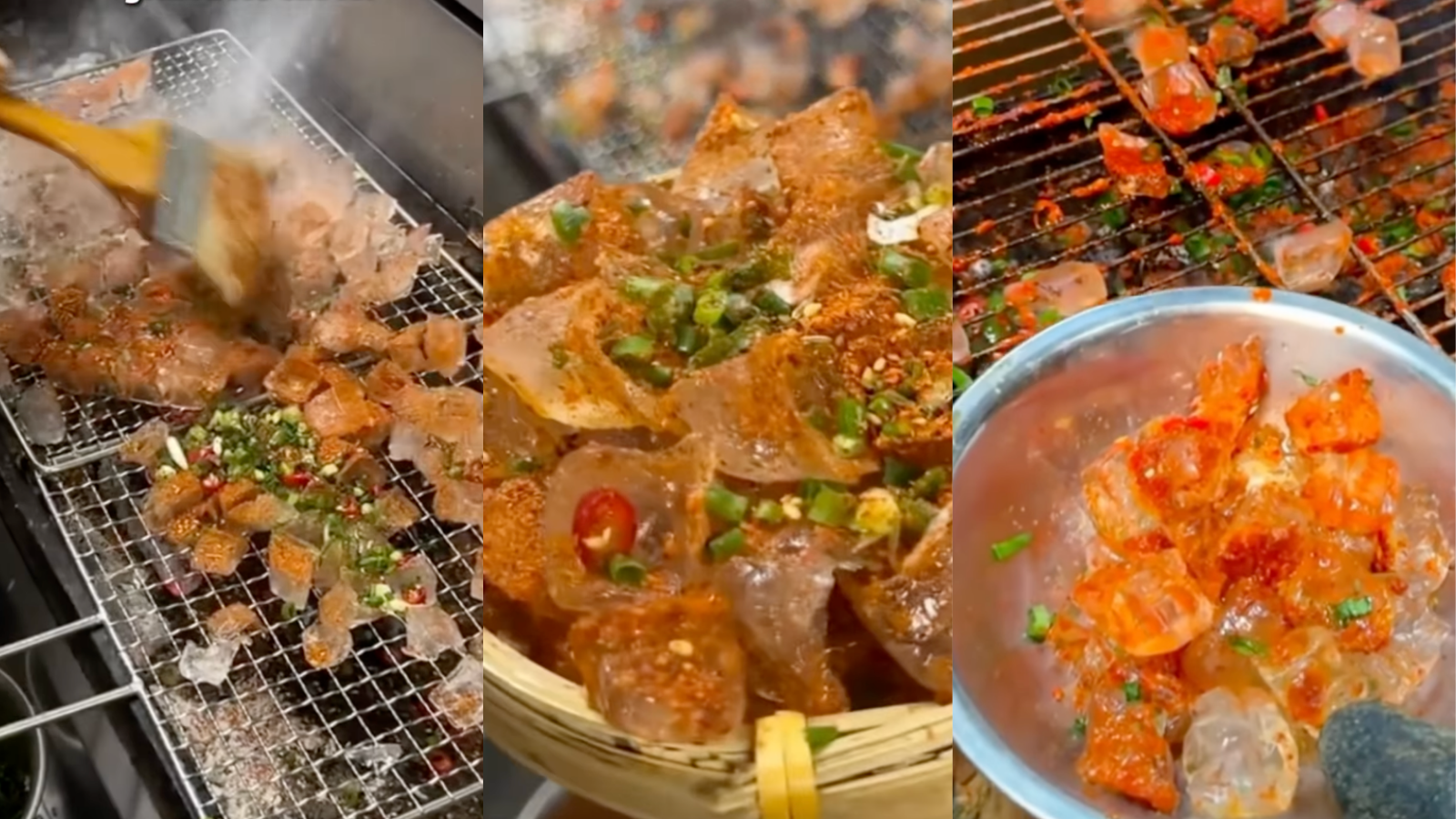 Video: China's Grilled Ice Cubes Street Snack Leaves Internet Confused
