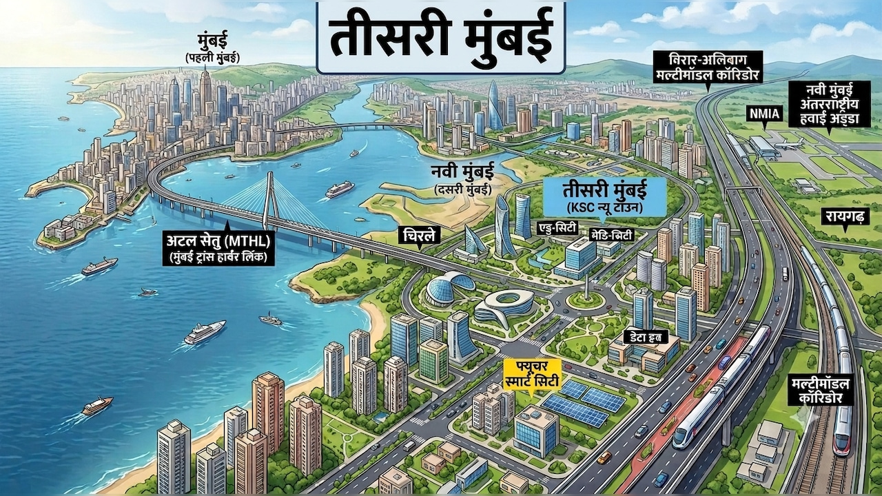 तीसरी मुंबई: रायगड, पनवेल से पालघर के बीच बसेगा नया शहर, विरार, अलीबाग और नवी मुंबई तक हाईस्पीड कनेक्टिविटी