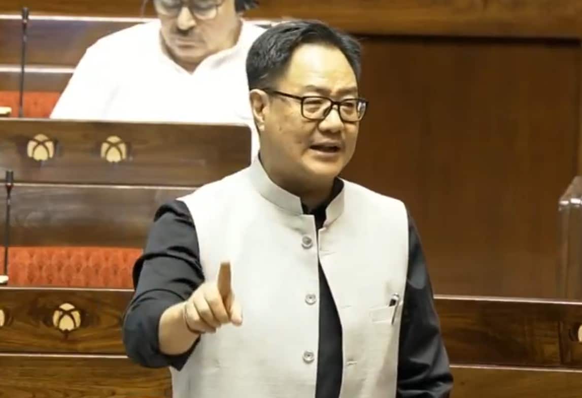 Kiren Rijiju speaking in the Rajya Sabha Kiren Rijiju speaking in the Rajya Sabha