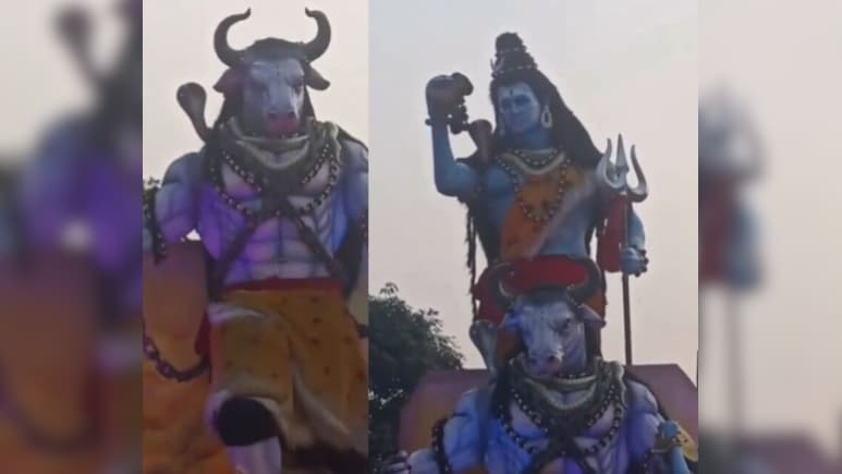 कांवड़ यात्रा में उतरी विशाल शिव प्रतिमा, नजारा देख झूम उठे श्रद्धालु, सोशल मीडिया पर वायरल हुई भव्य झांकी
