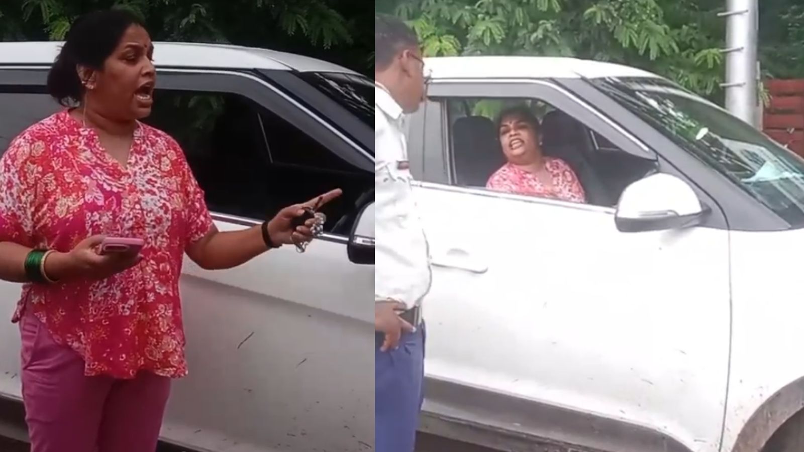 बिना नंबर की कार, ऊपर लगे थे हूटर, ट्रैफिक पुलिस ने रोका तो महिला का हंगामा; बोली- TI की पत्नी हूं, चालान...
