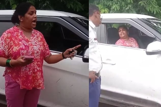 बिना नंबर की कार, ऊपर लगे थे हूटर, ट्रैफिक पुलिस ने रोका तो महिला का हंगामा; बोली- TI की पत्नी हूं, चालान...