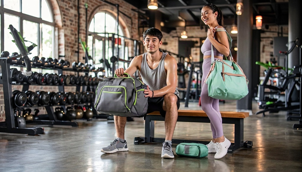 While buying a gym bag, make sure it has a separate compartment that will hold your shoes. While buying a gym bag, make sure it has a separate compartment that will hold your shoes.