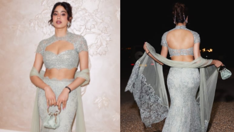 Janhvi Kapoor Channels Fairytale Glamour In Sage-Green Manish Malhotra Couture At A Friend's Wedding