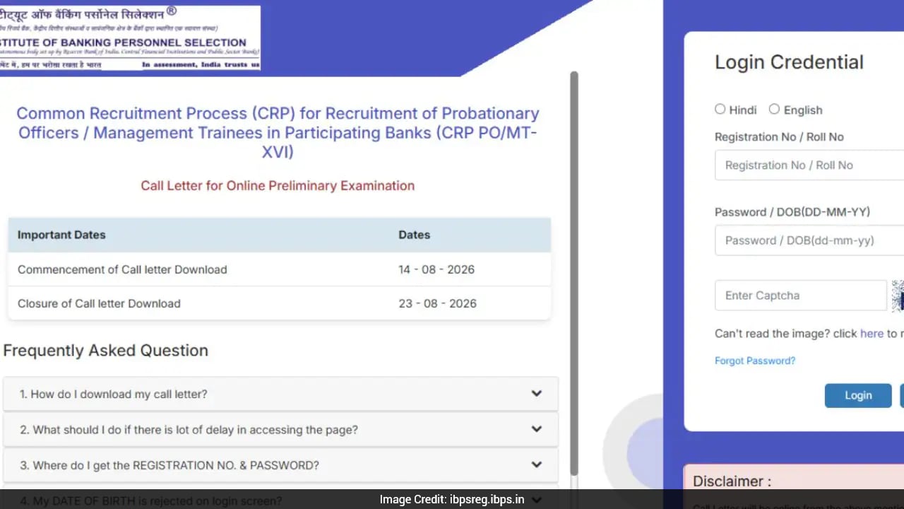 IBPS PO Prelims Admit Card 2026 Out: Check Download Link Here