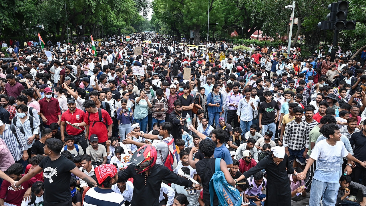 Crowd during Cockroach Janta Partys protest at Jantar Mantar on July 24