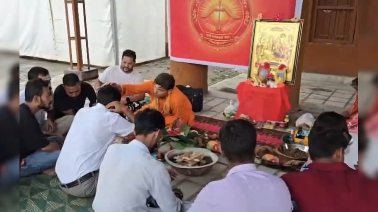 The Shri Ram Sena performed a purification havan at M Kharges rally venue in Uttarakhand The Shri Ram Sena performed a purification havan at M Kharges rally venue in Uttarakhand