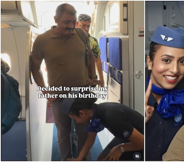 फौजी पिता के IndiGo फ्लाइट में कदम रखते ही एयर होस्टेस बेटी ने छुए पैर, बर्थडे पर दिया खास सरप्राइज
