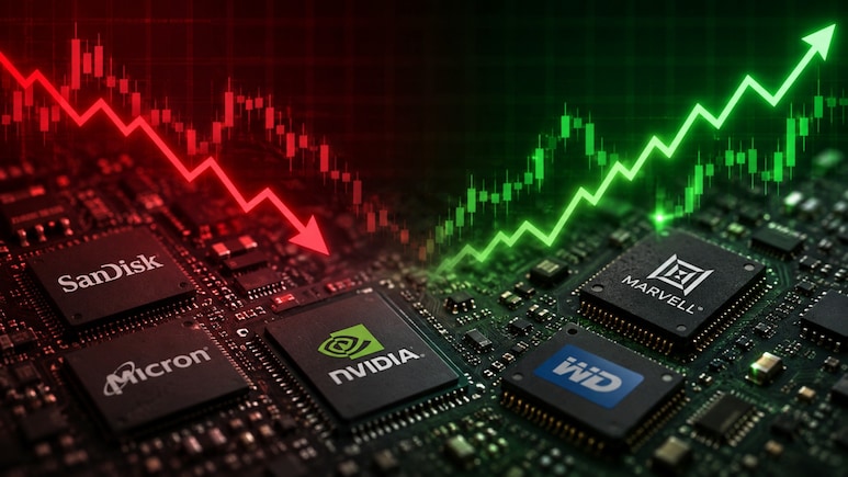 Chip Trade Turns Mixed: SanDisk, Micron, Nvidia Fall Even As Marvel, Western Digital Rally Up To 3%