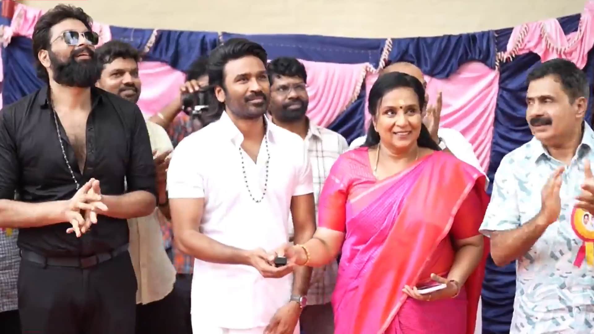 Dhanush Inaugurates New School Block, Meets Teachers & Childhood Friends