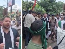 Tejashwi Yadav Detained During Protest Against Cop Using AK-47, Water Cannons Used