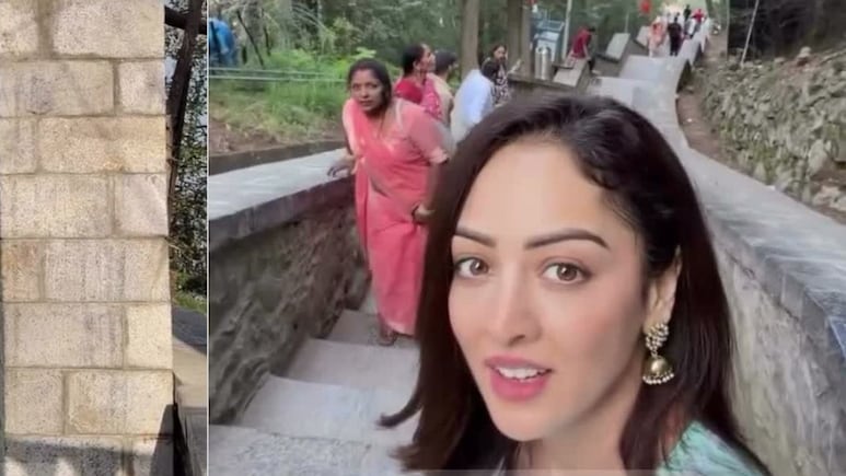 1000 फीट की ऊंचाई पर शंकराचार्य मंदिर पहुंची एक्ट्रेस संदीपा धर, 250 सीढ़ियां चढ़कर शिवलिंग के किए दर्शन