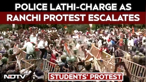 Cops Lathi-Charge, Spray Water Cannons On Jharkhand Student Protesters