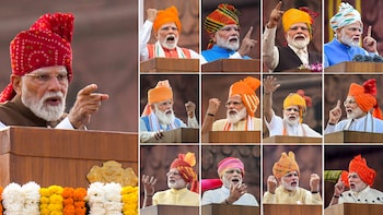 Independence Day 2026: PM Modi Sports Red Tie-And-Dye Turban — A Look At His Turbans Over The Years
