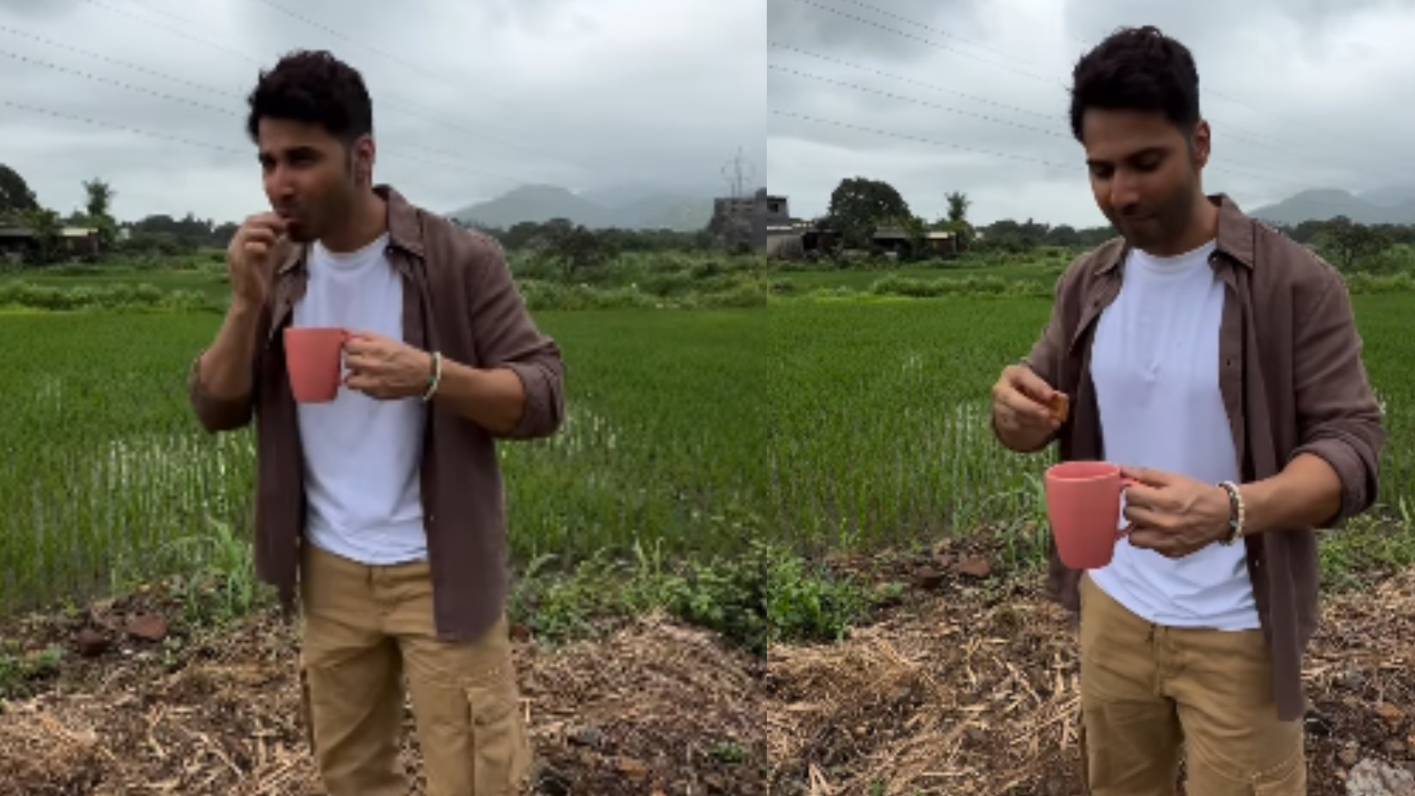 Varun Dhawan Enjoys Chai, Biscuits, Cool Weather In His Newly Bought 'Khet'