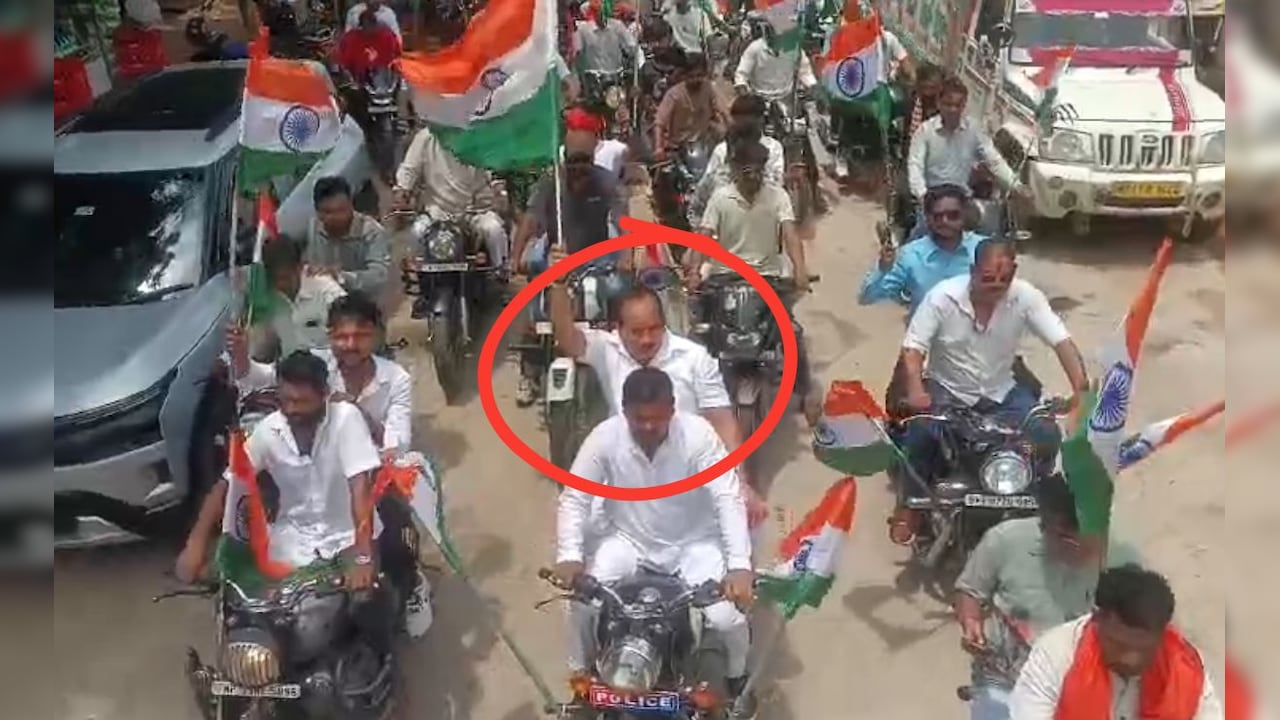 BJP विधायक प्रीतम लोधी का कटा चालान, तिरंगा यात्रा में बिना हेलमेट बाइक चलाने पर भरना पड़ा 250रु जुर्माना