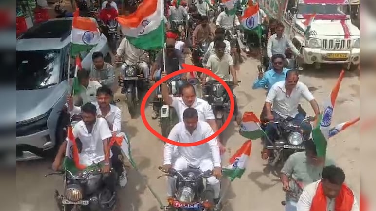 BJP विधायक प्रीतम लोधी का कटा चालान, तिरंगा यात्रा में बिना हेलमेट बाइक चलाने पर भरना पड़ा 250रु जुर्माना