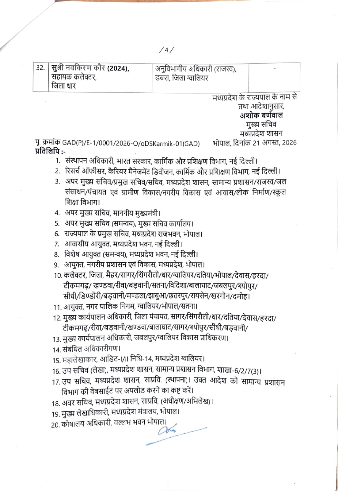 mp ias transfer list