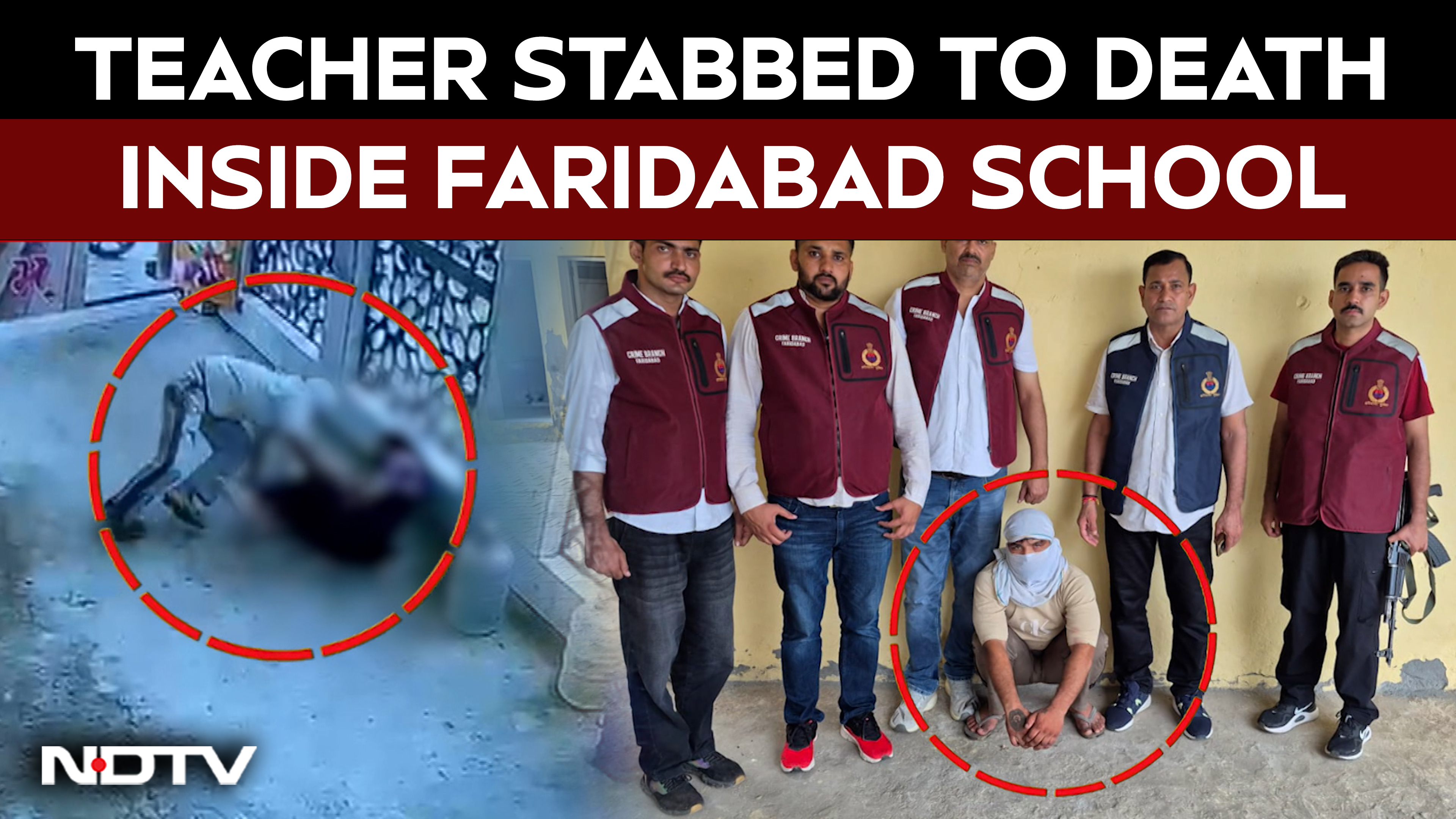 Teacher Stabbed Over 20 Times Inside Faridabad School; CCTV Captures Chilling Attack
