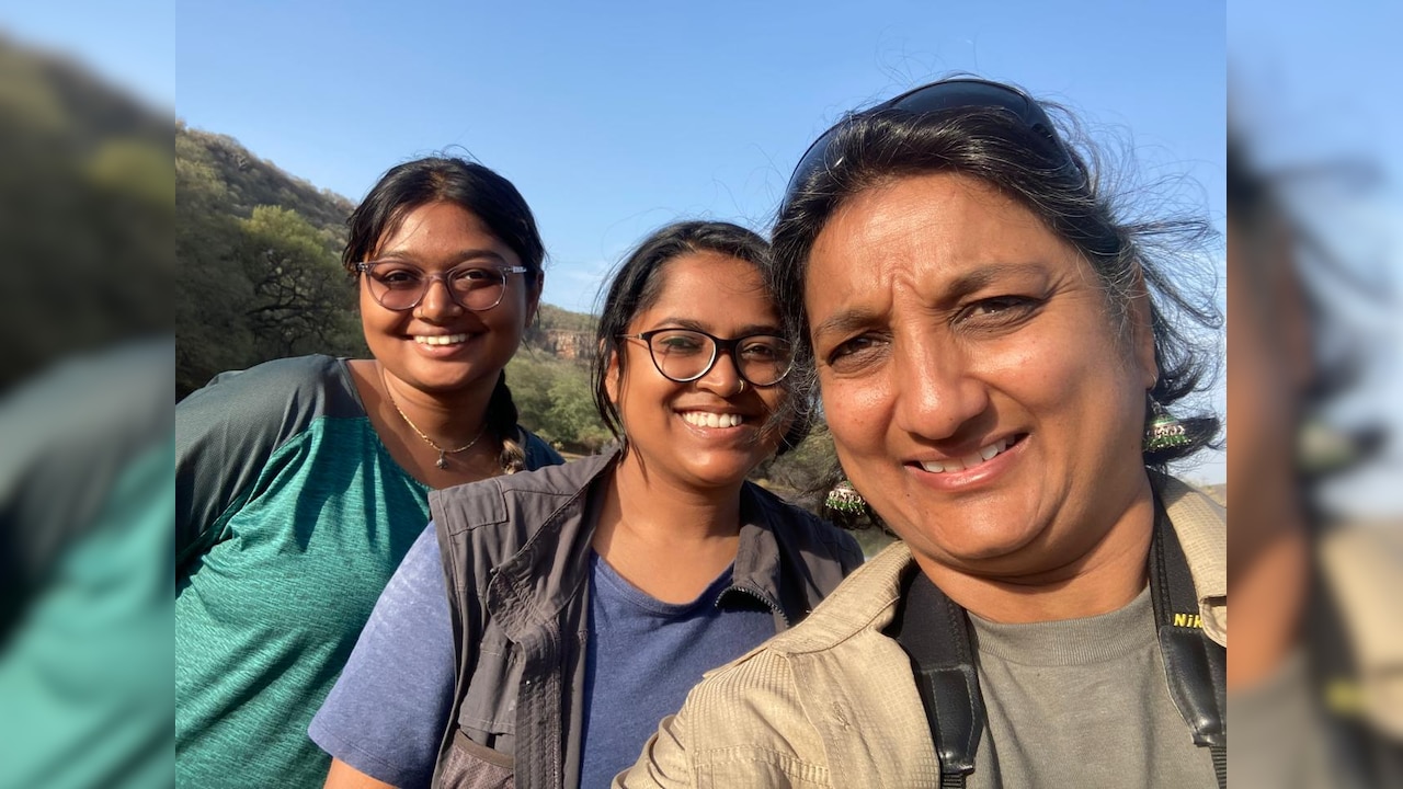 Sampurna, BV Aditi Prasad and Uma Ramakrishna, the researchers who tracked the elusive tigers in Ranthambore National Park, Rajasthan. Photo Credit: NCBS Sampurna, BV Aditi Prasad and Uma Ramakrishna, the researchers who tracked the elusive tigers in Ranthambore National Park, Rajasthan. Photo Credit: NCBS