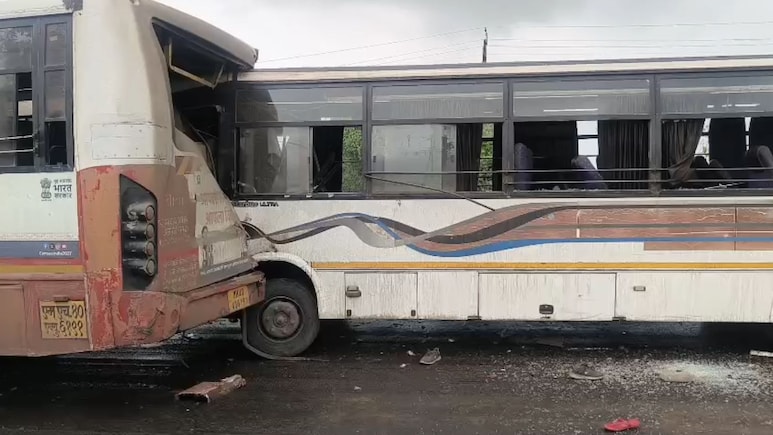 Private Bus Gets Wedged Into State Bus After Big Crash Near Nagpur, 12 Injured