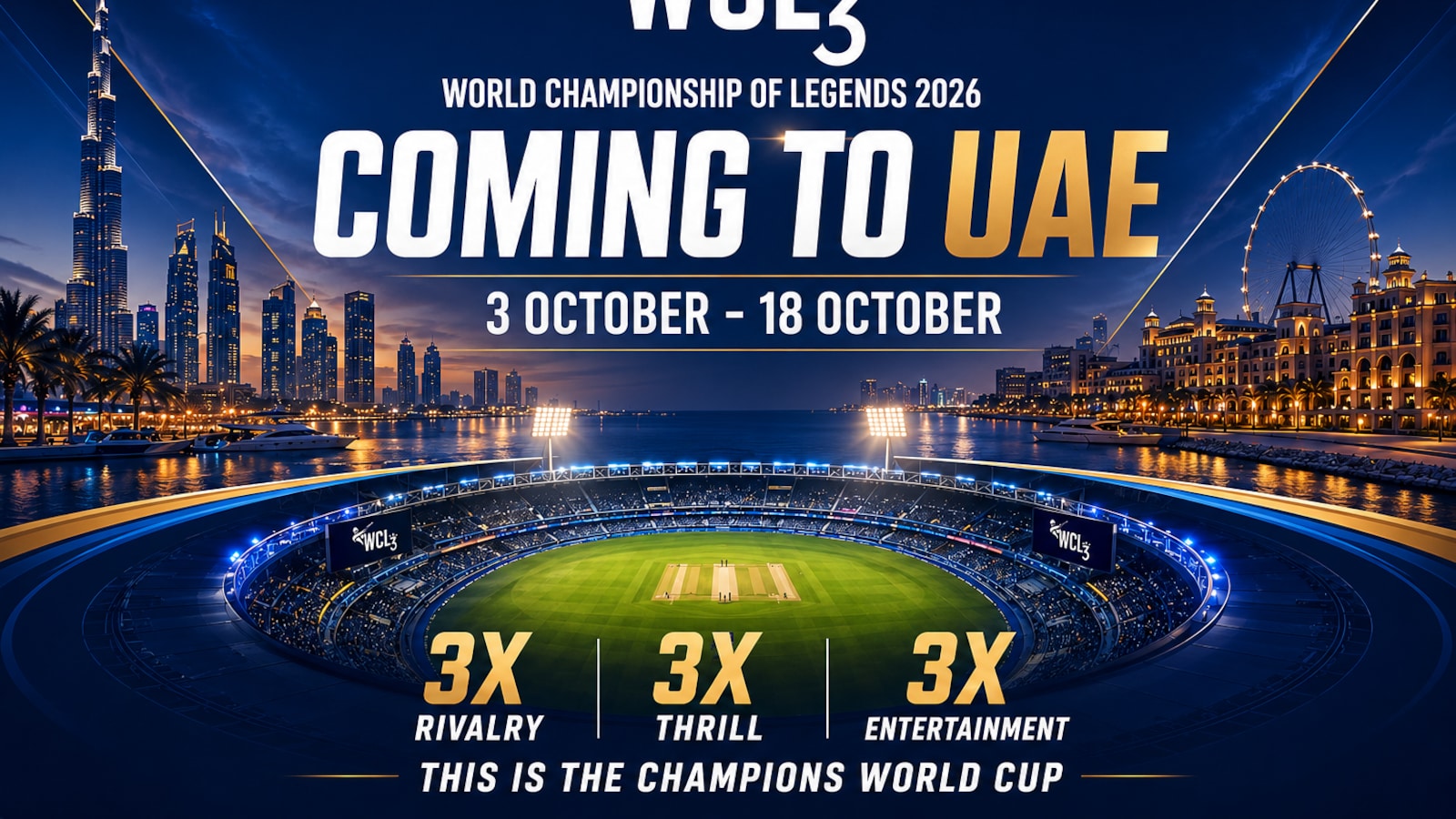 World Championship of Legends Announces UAE As Season 3 Host