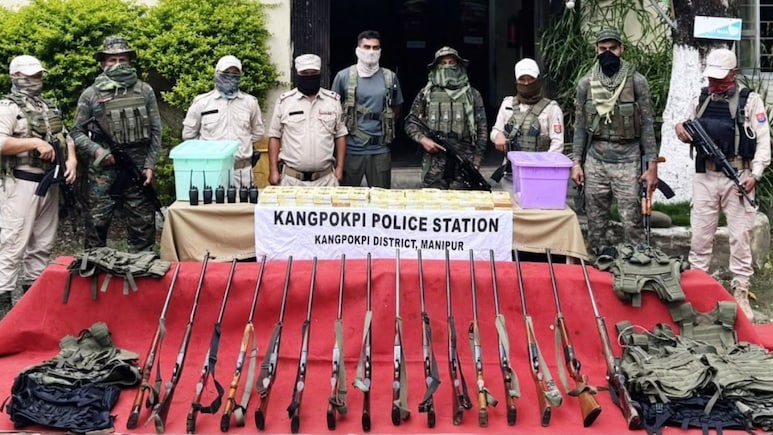 Security Forces Seize Guns, Ammunition, Bulletproof Vests In Manipur