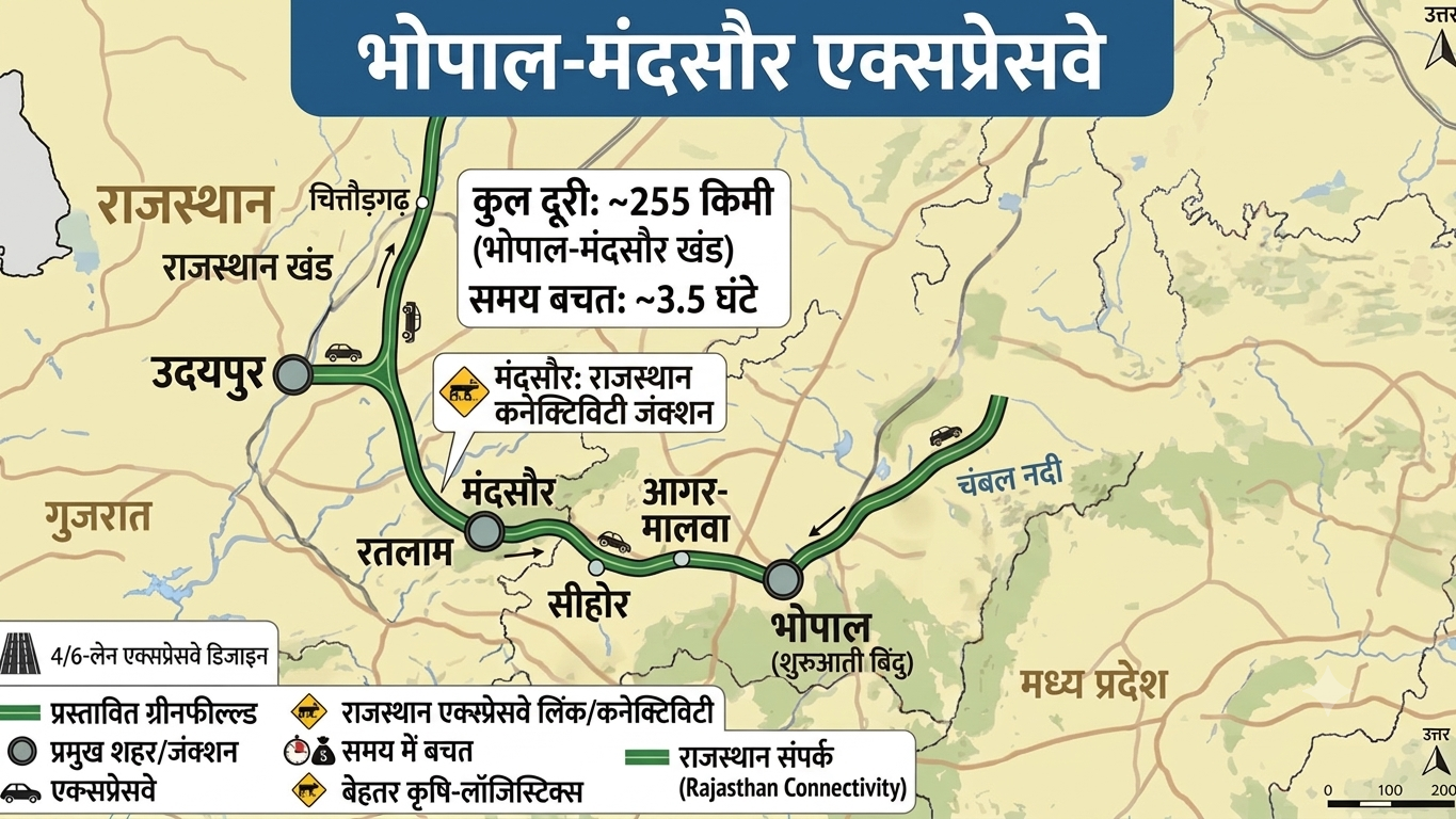 भोपाल से उदयपुर 6 घंटे में, रतलाम, नीमच, जयपुर, अलवर तक हाईस्पीड कनेक्टिविटी, MP-राजस्थान के बीच तेज रफ्तार