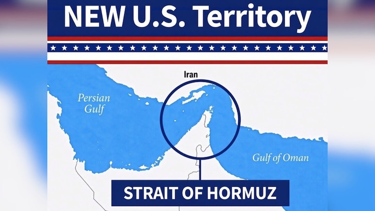 Trump Shares Map Of Strait Of Hormuz As "New US Territory", Again
