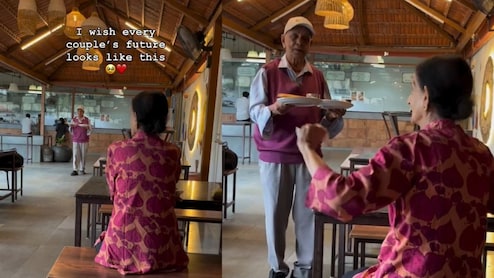 रेस्तरां में पत्नी के लिए बुजुर्ग पति का ऐसा प्यार देख लोगों की भर आईं आंखें, VIDEO पर लोगों ने लुटाया प्यार