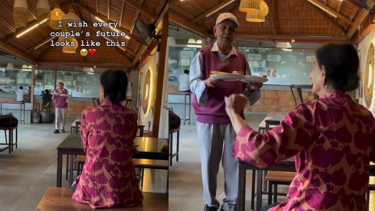 रेस्तरां में पत्नी के लिए बुजुर्ग पति का ऐसा प्यार देख लोगों की भर आईं आंखें, VIDEO पर लोगों ने लुटाया प्यार