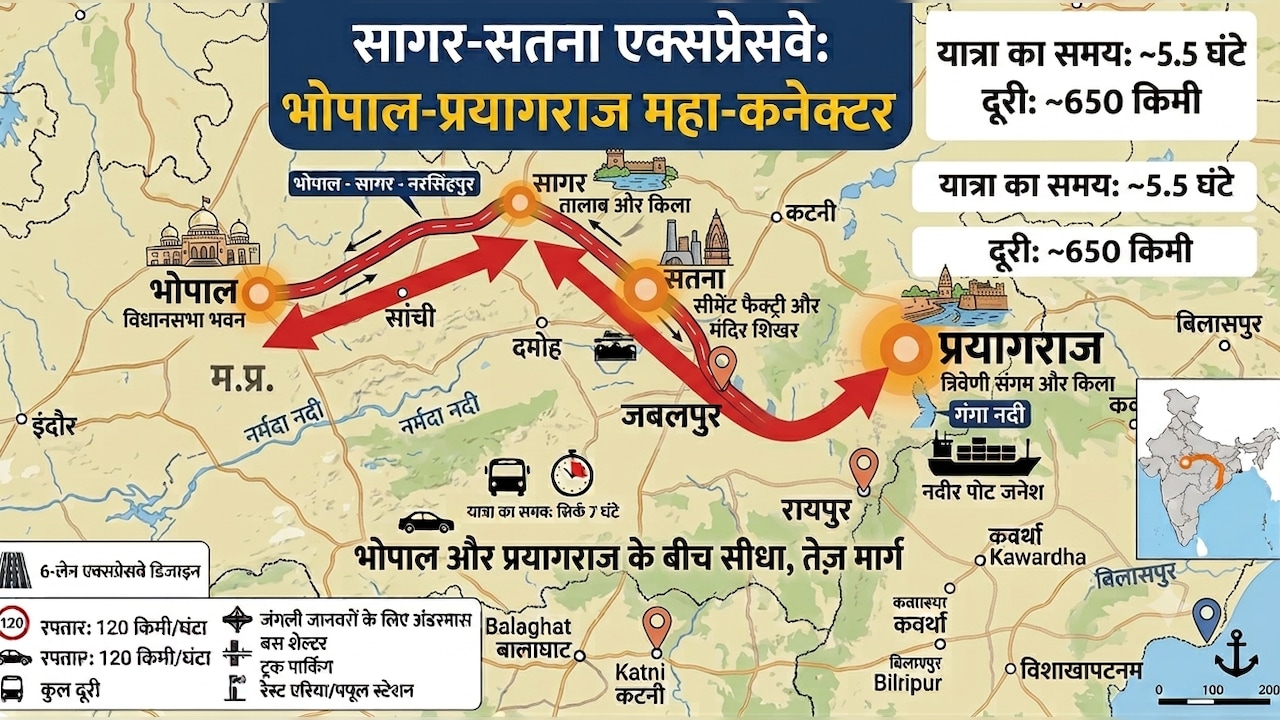 सागर-सतना एक्सप्रेसवे को मंजूरी, भोपाल सिर्फ 6 घंटे में पहुंचेंगे, रीवा, प्रयागराज, बनारस तक हाईस्पीड कनेक्टिविटी मिलेगी