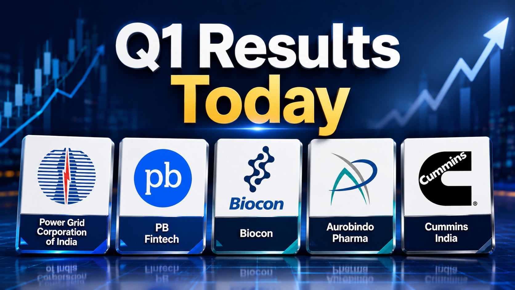 Q1 Results: Power Grid, PB Fintech, Biocon, Aurobindo Pharma To Reporting Earnings Today