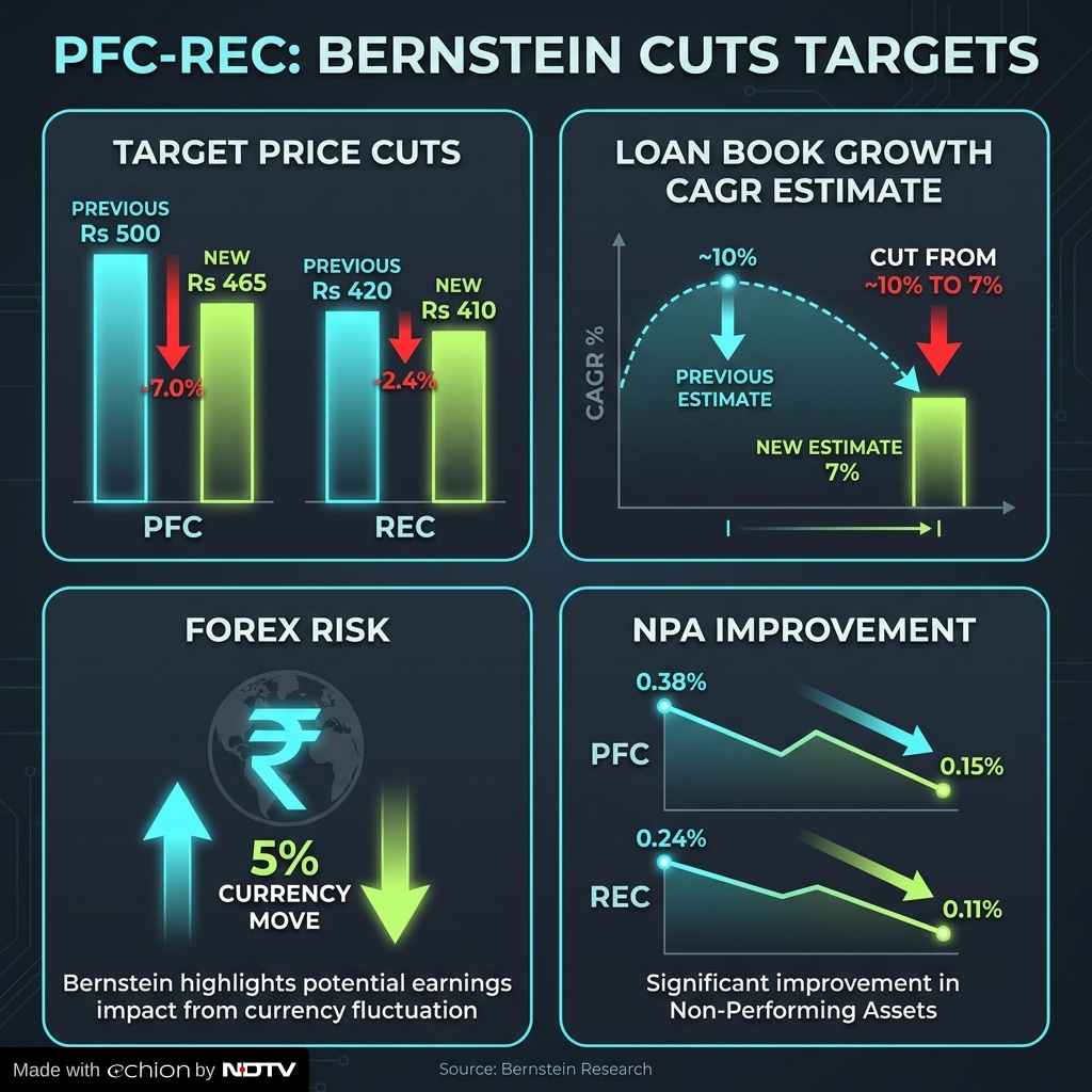 Bernstein has cut target price of PFC, REC. 
