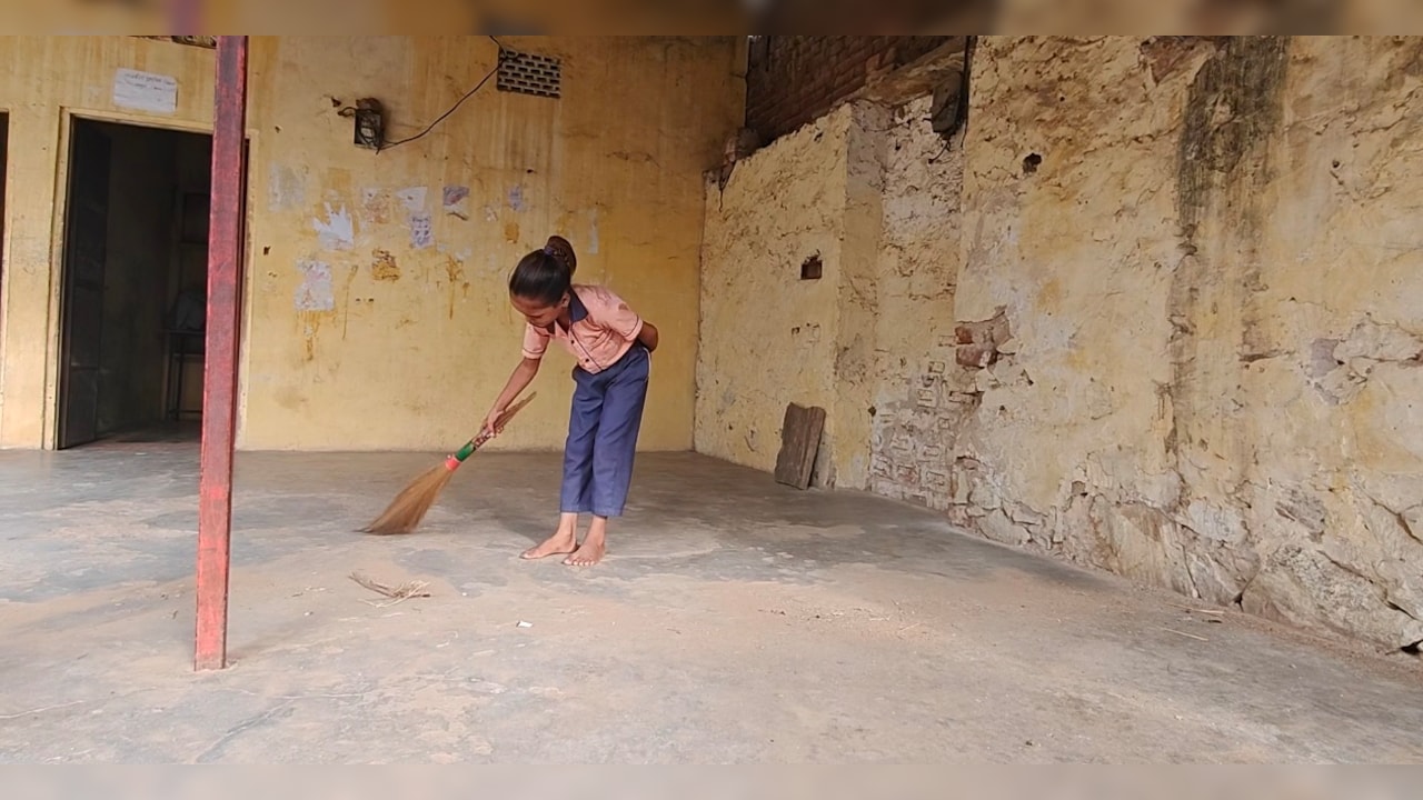 Classes In Cowshed, Little Girl Sweeping: Other Side Of Schooling In Rajasthan