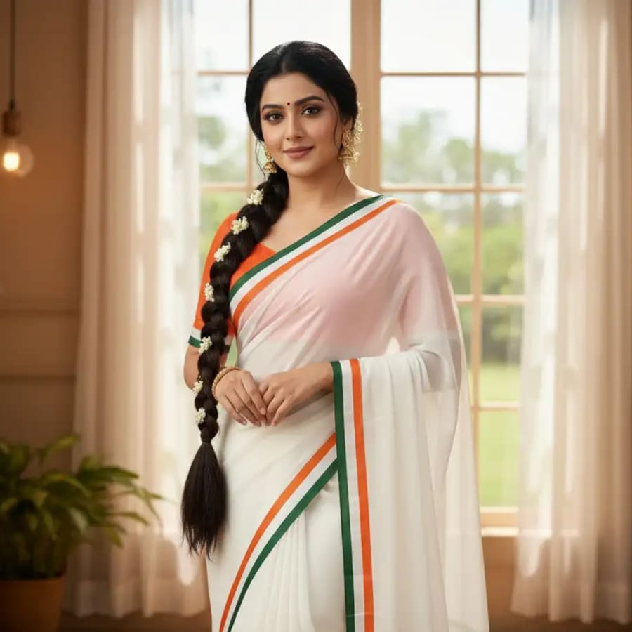 Click here to buy: MAA ANANTA SAREES Striped Bollywood Georgette Saree With Unstitched Blouse (White) Click here to buy: MAA ANANTA SAREES Striped Bollywood Georgette Saree With Unstitched Blouse (White)