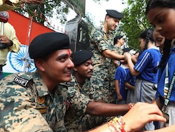 "Feel Safe Because Of Them": Jammu Girls Tie Rakhis To Paramilitary Jawans