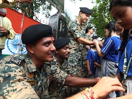 "Feel Safe Because Of Them": Jammu Girls Tie Rakhis To Paramilitary Jawans
