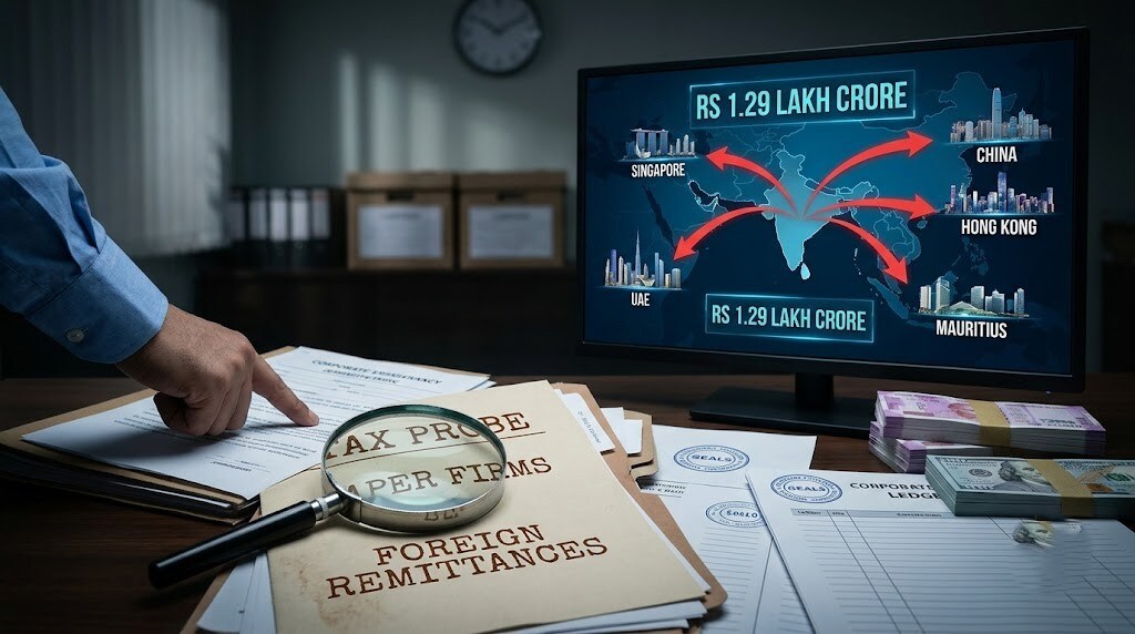 Income Tax Department probes 394 entities over Rs 1.29 lakh crore in foreign remittances; 72.3% of outflow to Singapore, UAE, Hong Kong, Mauritius, and China