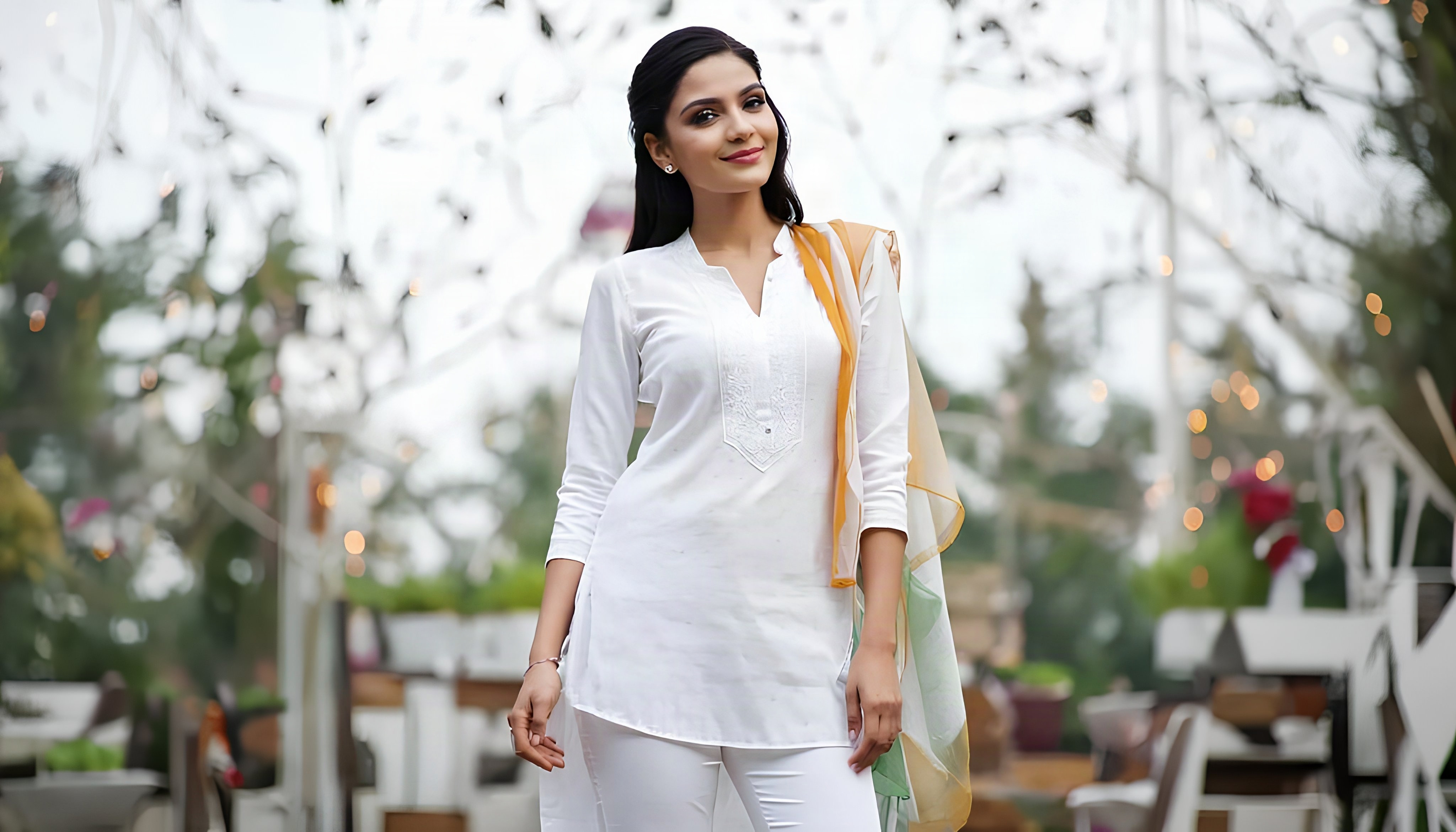 White Kurta For An Independence Day 