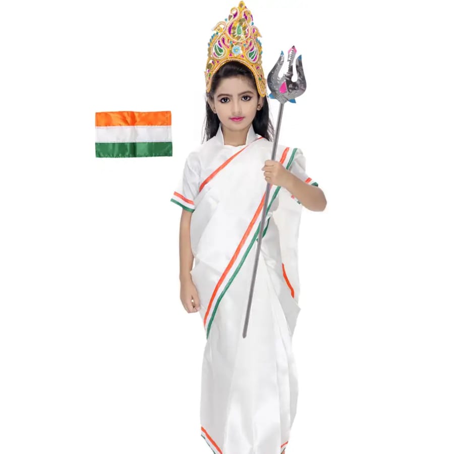 Click here to buy: Smuktar Garments Bharat Mata Kids Costume Wear Click here to buy: Smuktar Garments Bharat Mata Kids Costume Wear