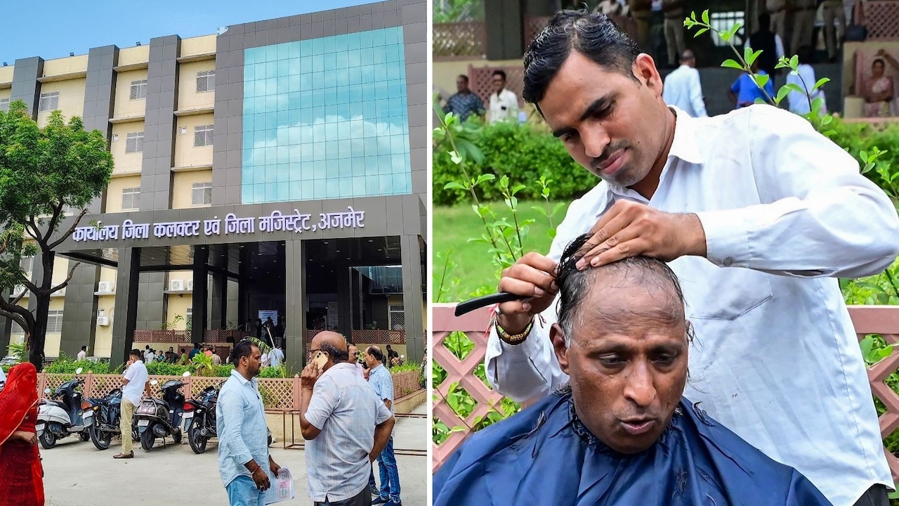 अजमेर कलेक्ट्रेट में हो रहा था नामांकन, बाहर बीजेपी नेता ने मुंडवाया सिर; टिकट बंटवारे पर उठाए सवाल