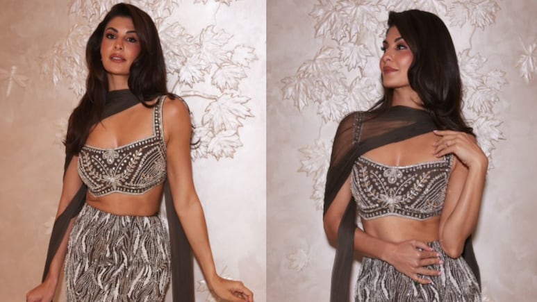Jacqueline Fernandez Is A Vision In Custom Manish Malhotra Lehenga With Intricate Metallic Embroidery