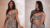 Jacqueline Fernandez Stuns In A Smoked Bronze Manish Malhotra Lehenga