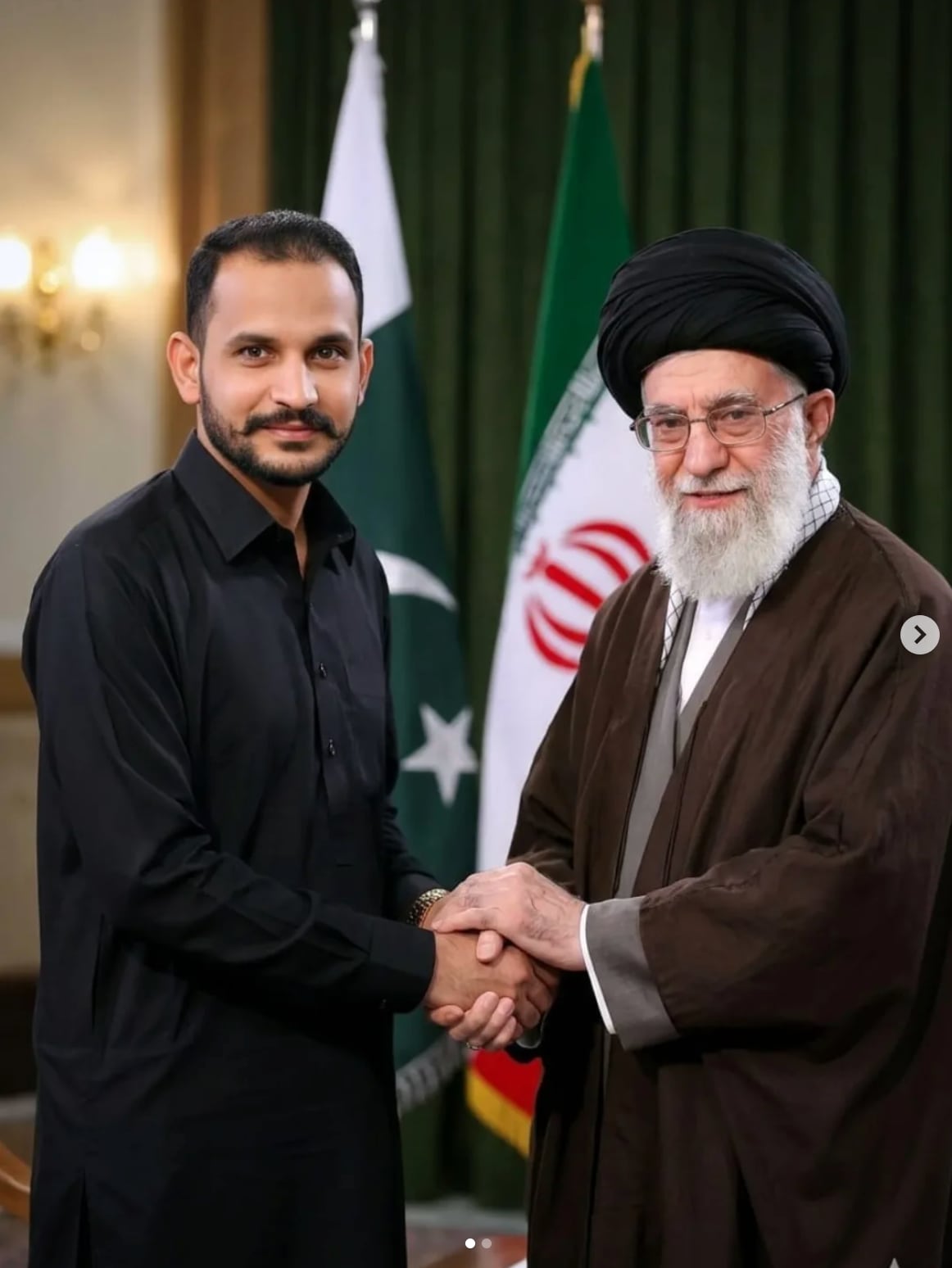 An AI generated image shows Bhatti with late Iranian Supreme Leader Ayatollah Ali Khamenei. His social media profiles often carry realistic AI generated images to project a macho image. An AI generated image shows Bhatti with late Iranian Supreme Leader Ayatollah Ali Khamenei. His social media profiles often carry realistic AI generated images to project a macho image.